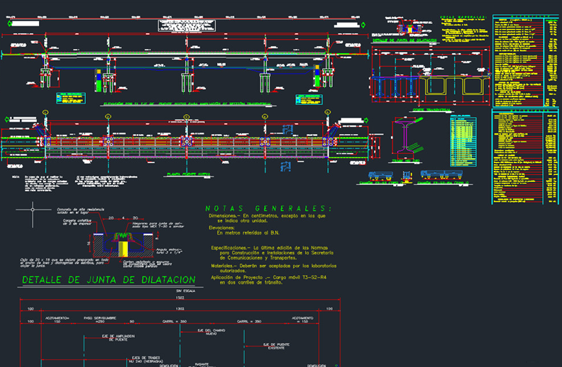 دانلود فایل اتوکد پروژه طراحی پل عبور وسایل نقلیه با فرمت DWG برای نرم‌افزار AutoCAD | Vehicular Bridge Design Project